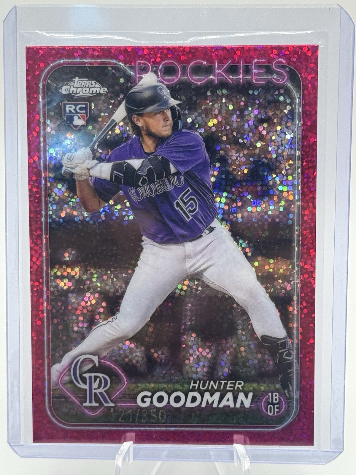 2024 Topps Chrome Hunter Goodman Magenta Speckle 121/350 Rookie RC #99