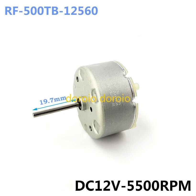 Mabuchi RF-500TB-12560 DC 6V-12V Micro Mini 32mm Round Electric Motor Long Shaft - Image 4 of 4