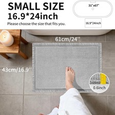 2-Pack Waffle Boho Bathroom Rugs, Non-Slip, Washable, Super Absorbent Mats