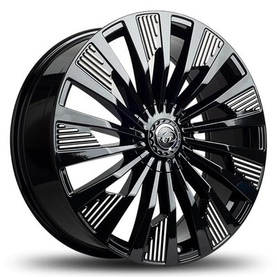 VCT ALPHA Wheels 20x8.5 (38, 5x114.3, 73.1) Black Rims Set of 4