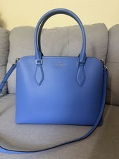 kate spade new york Blue Medium Satchel Top Handle Zip Detachable Strap Gold