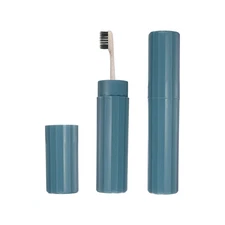 2 Pcs Travel Toothbrush Case, 7.8x1.65" Coarse Grain Toothbrush Holder, Blue