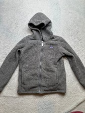 Patagonia Jacket XL 14 Gray Kids Unisex Fleece Hooded Full Zip Fleece Pocket