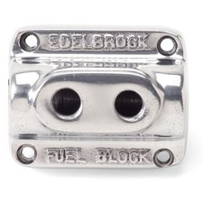 Edelbrock 12801 Polished 2-carb Fuel Block Edelbrock 12801 Polished 2-carb Fuel Block
