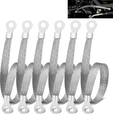 6 PCS Universal Automotive Braided Copper Ground Strap, 12 Inch Engine Ground St