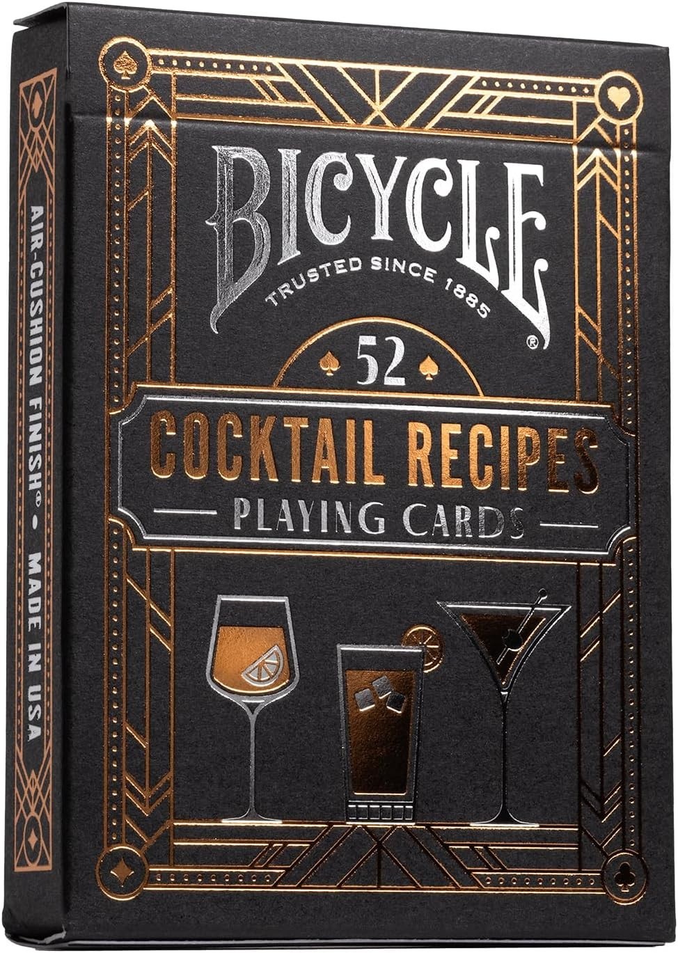 Bicycle Cocktail Playing Cards Deck with recipes, Black, 18 x 63 x 91 mm | For poker, skat, collectors and cocktail fans - Image 2