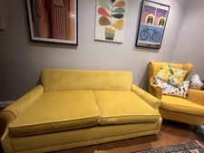 Yellow Chenille Sofa Bed