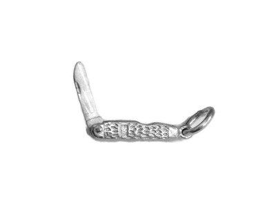 Miniature Folding Knife Pendant Charm .925 Sterling silver