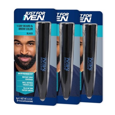 Dye-Free 1-Day Beard & Brow Color Set: Easy Gray Coverage, Eco-Friendly Pack