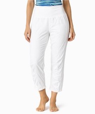 XCVI Wearables Women  s High Waist Jetter Crop Pants White Medium Athleisure