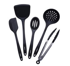 Green Pan 5-PIECE SILICONE UTENSIL SET  BLACK
