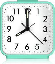 Small Analog Travel Alarm Clock, Silent Non Ticking Clock