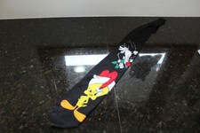 Vintage 1996 Looney Tunes Mania Necktie Black With Tweety  Sylvester 100 Silk