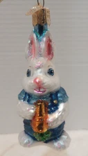 EASTER ORNAMENT OWC BUNNY BROTHER OVERALLS