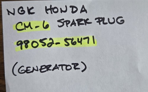 NOS NGK CM-6 HONDA SPARK PLUG 98052-56471 (GENERATOR) - Imagen 7 de 7