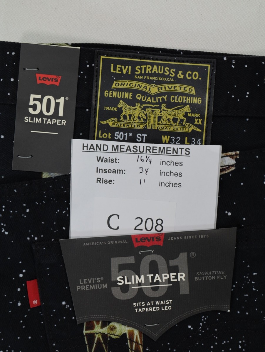 Levi's x Star Wars 501 Jeans Size 32/34 Galaxy Print Black Levi's x Star Wars 501 Jeans Size 32/34 Galaxy Print Black