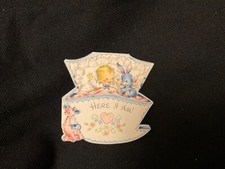 Vintage Baby Announcement Card c. 1950s