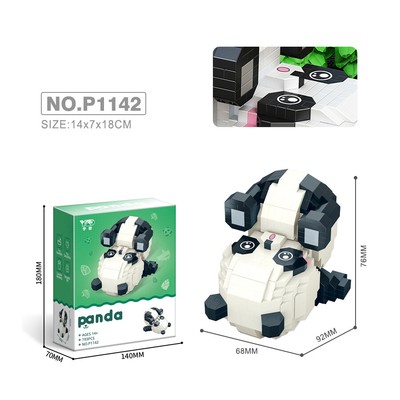 Niedliche Panda Modelle kleine Partikel Bausteine Micro Puzzle Zusammenbauen ...