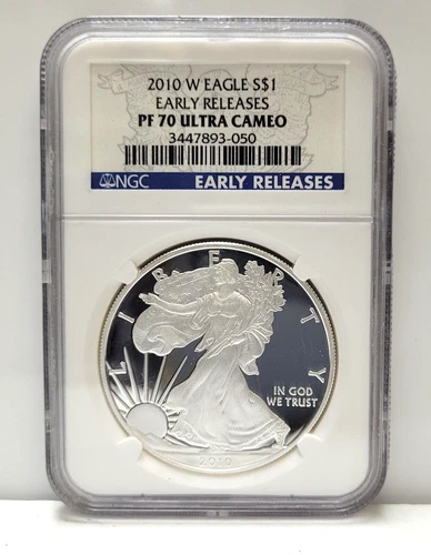 NGC PF 70 Ultra Cameo 2010-W American Silver Eagle S$1 Early Releases