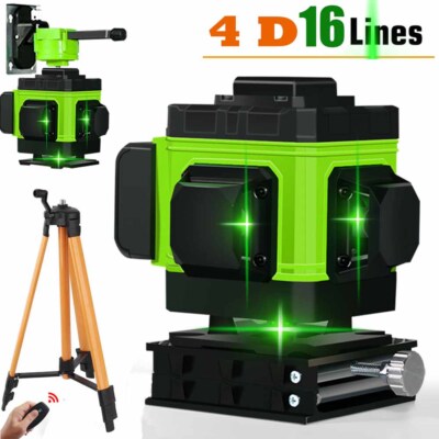 4D 16 Line 360°Laser Level Kreuzlinienlaser Automatisch Baulaser Laserlinie Grün