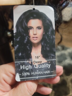 High Quality Soft 16'' Wave Curly Human Hair Front Lace Wig