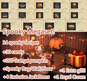Animal Crossing All 14 Halloween Diy Recipesaz 100 Orange Pumpkin 30candy Lollipop Ebay