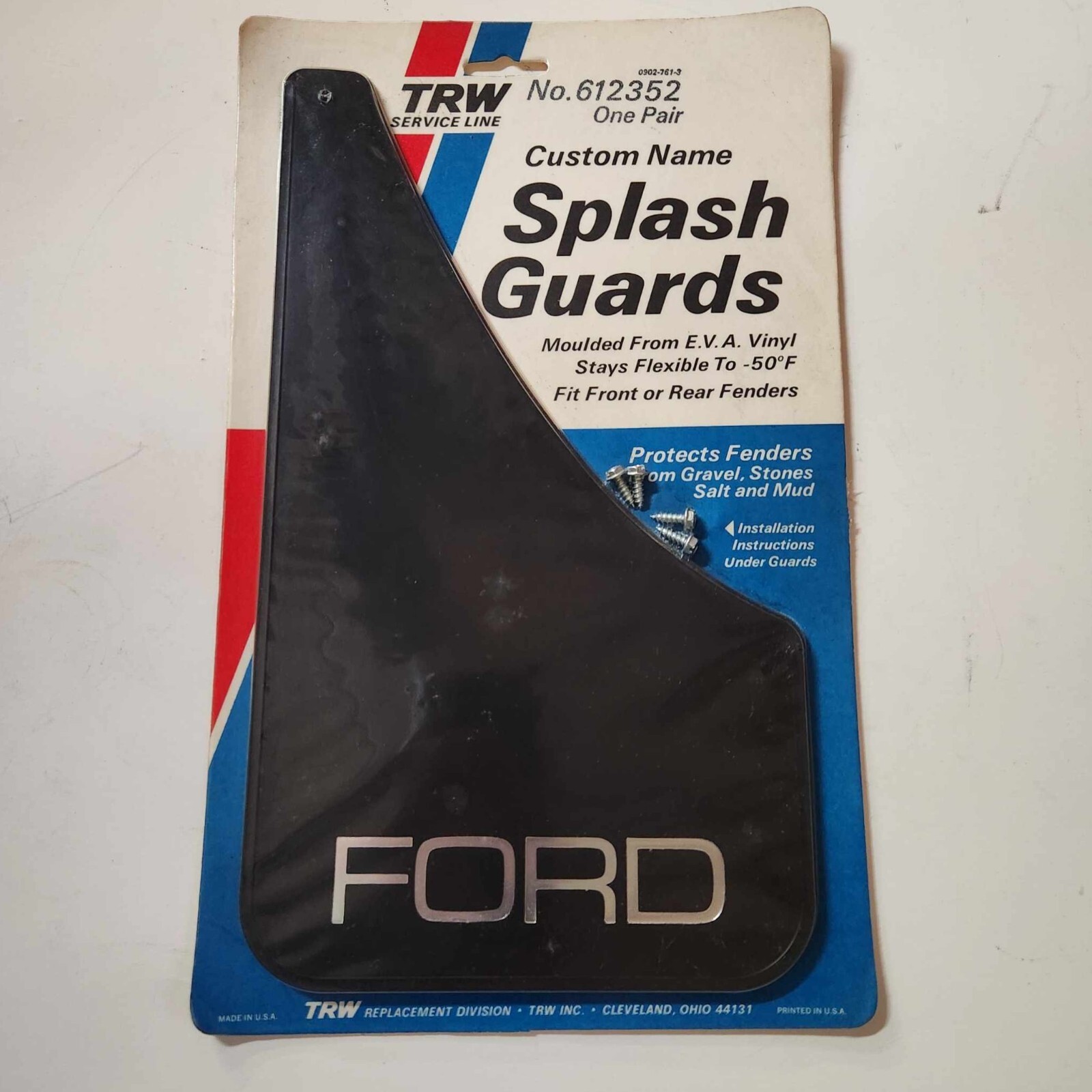 TRW Service Line Custom "FORD" 7-1/4" X 12-5/8" Splash Guards - 1 Pr.
