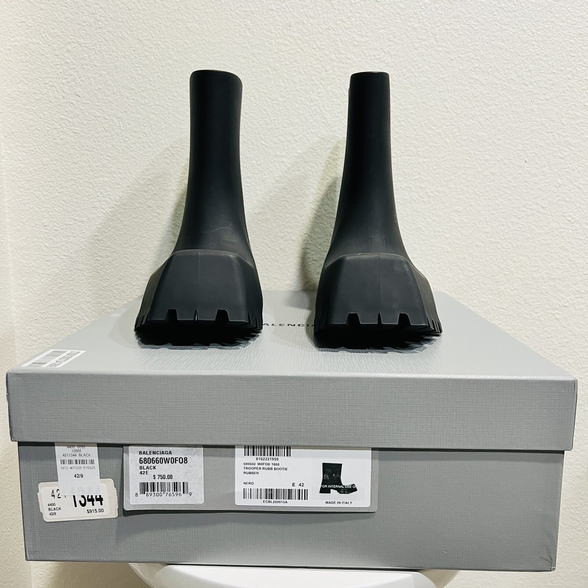 Balenciaga Rubber Trooper Boots in Black EU (42) US SIZE 9