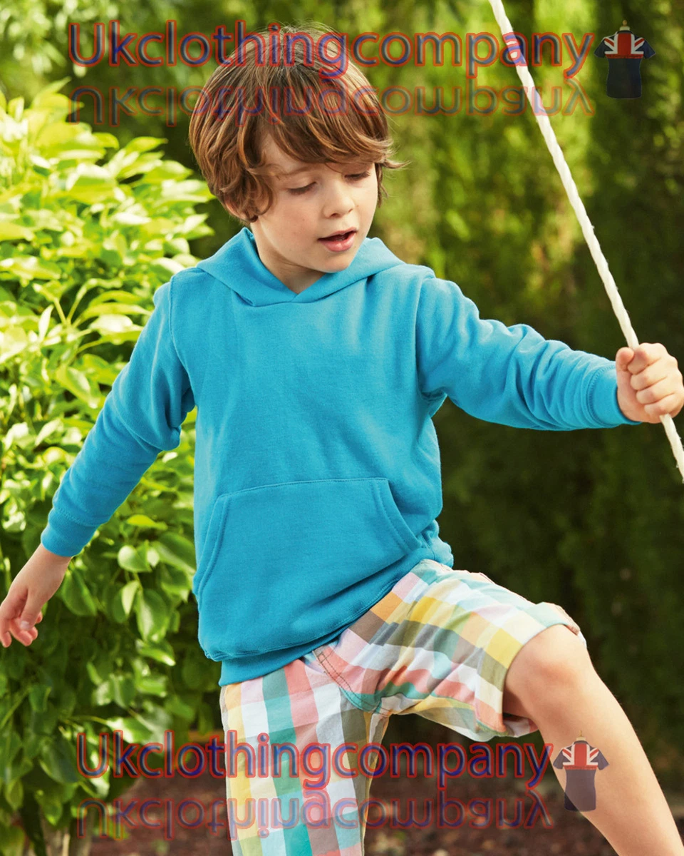 Fruit Of The Loom Felpa Con Cappuccio Aperta Per Bambino | Blu Reale, Taglia 7-8 Anni, Chiusura Con Cerniera, Comoda E Lavabile - 2