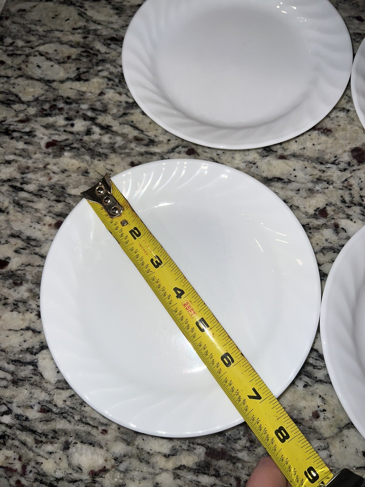 Corelle Enhancements Bread Dessert Plates White Swirl 7.25" Set of 4 eBay