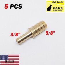 5PC 5/8 X 3/8 Hose Barb Mender Union Splicer Brass Pipe Fitting Gas Fuel Water