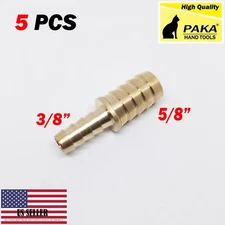 5PC 5/8 X 3/8 Hose Barb Mender Union Splicer Brass Pipe Fitting Gas Fuel Water 
