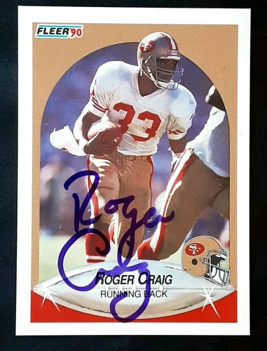 ROGER CRAIG SAN FRANCISCO 49ERS LEGEND AUTOGRAPHED SIGNED FOOTBALL CARD