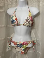 AMERICAN EAGLE OUTFITTERS Boho Floral String Bikini Top Size Lrg Bottom Size Med
