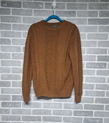 Primark Womens Brown Sweater Cable Knit Long Sleeve Crew - Main Image