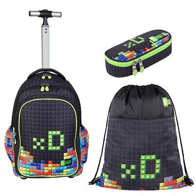 St. Right Tetris Pixel Set Rucksack Trolley Tasche Sport Fall Schule Grundschule