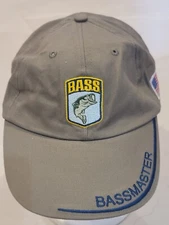 BASSMASTER Baseball Cap Hat B.A.S.S. Bass Fishing USA Flag Adjustable