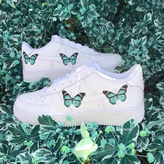 Air force 1 lv8 matte black and hot sale teal custom