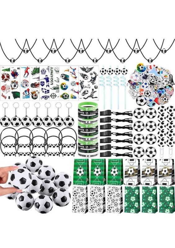 182 Pcs Soccer Party Favors Include Soccer Gift Bags Soccer Stickers Mini Soccer