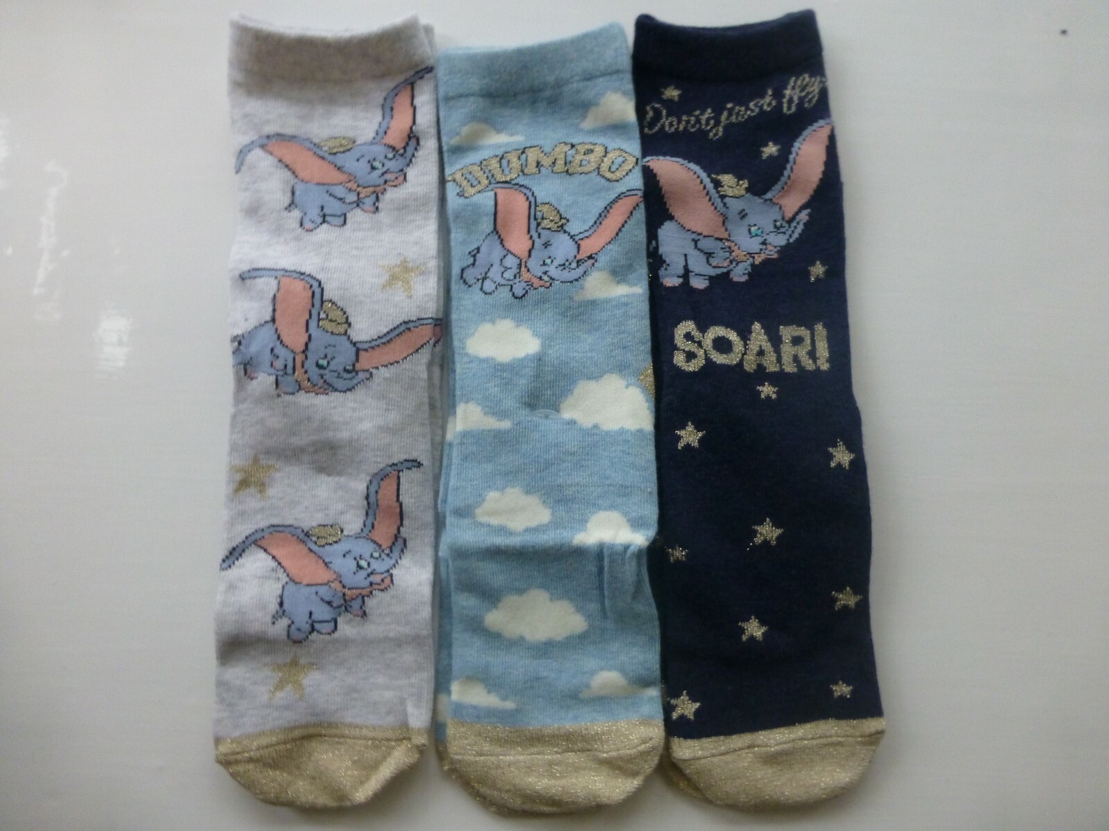 Disneys Dumbo Circus Film Socks (3) Three Pack Ladies SIZE 48 New
