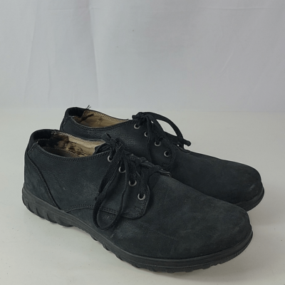 Bogs Eugene Black Leather Waterproof Lace Up Mens Low Top 