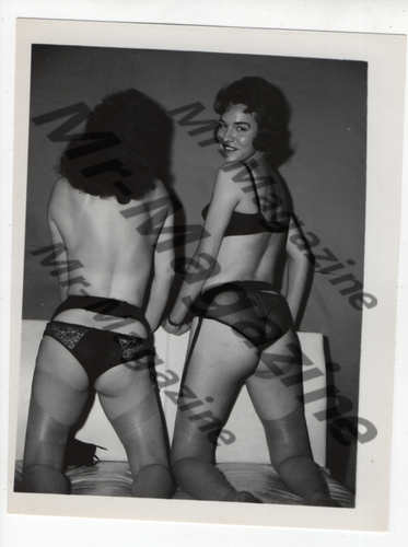 vintage-risqu-pinup-b-w-5-x4-sexy-cheesecake-brunettes-sheer-lingerie
