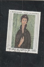 L6522 FRANCE Timbre Y&T N° 2109 de 1980 " Modigliani femme aux yeux  " Oblitéré