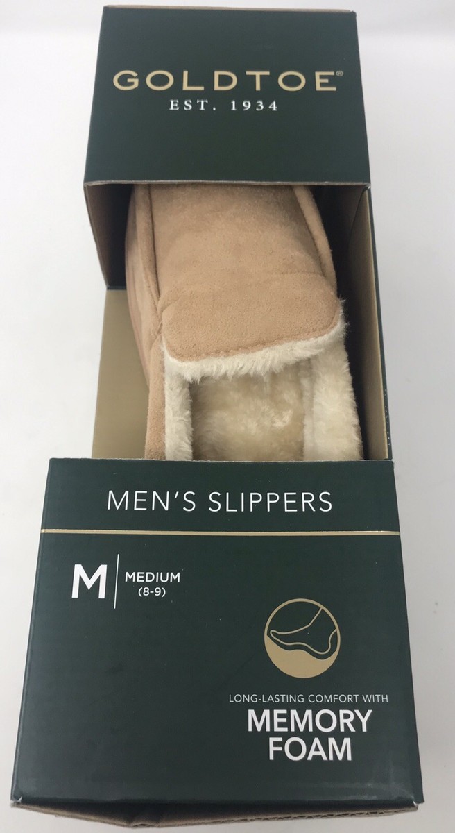 Gold toe Men’s slippers color brown size large (9.5-10.5) memory foam conform Amazon.com | GOLDTOE Men main image 2