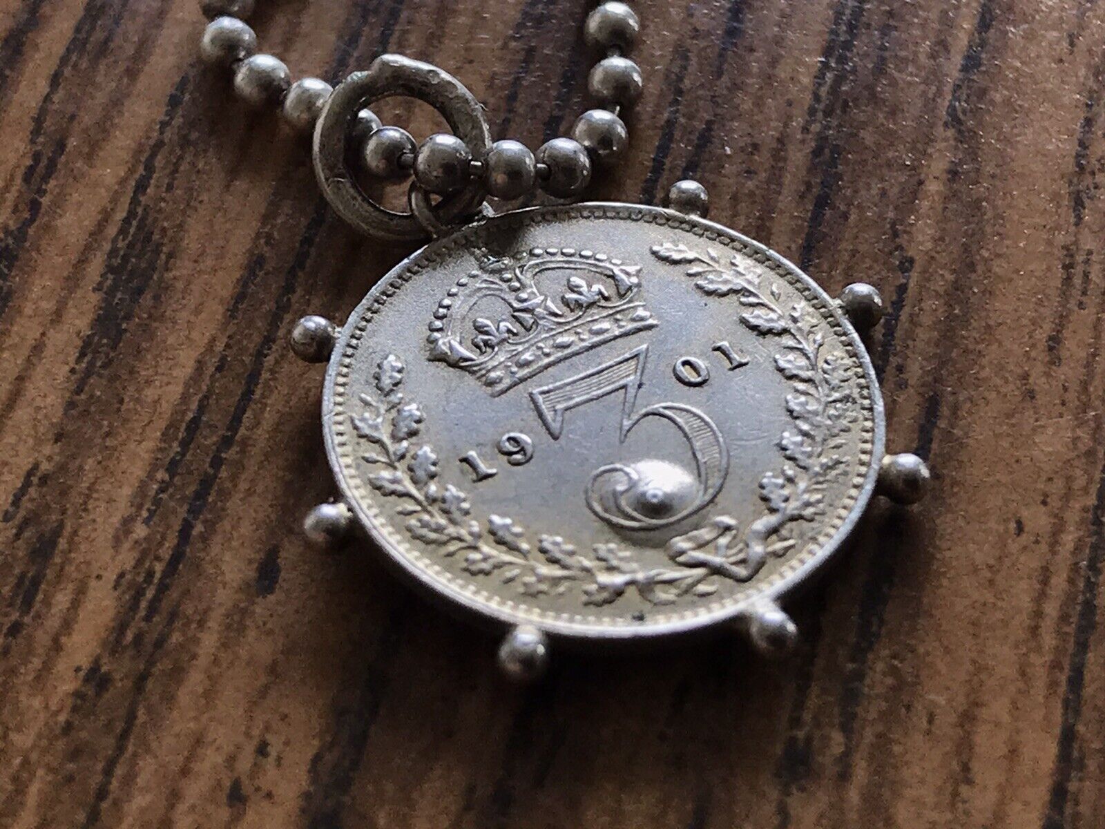 Victorian Antique Jewelry Silver Coin Pendant Wit… - image 6