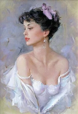 Hand Painted Oil Painting Razumov Girl Modern Abstract Wall