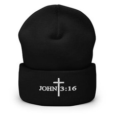 NEW John 3:16 Cuffed Beanie