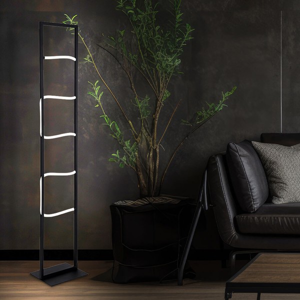 Stehlampe Wohnzimmerleuchte Stehleuchte Schwarz Led Standlampe Aluminium L 25 Cm-image