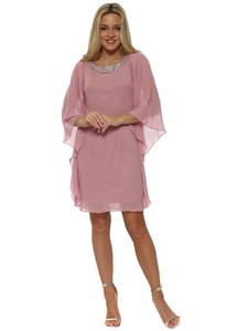 dusky pink chiffon dress
