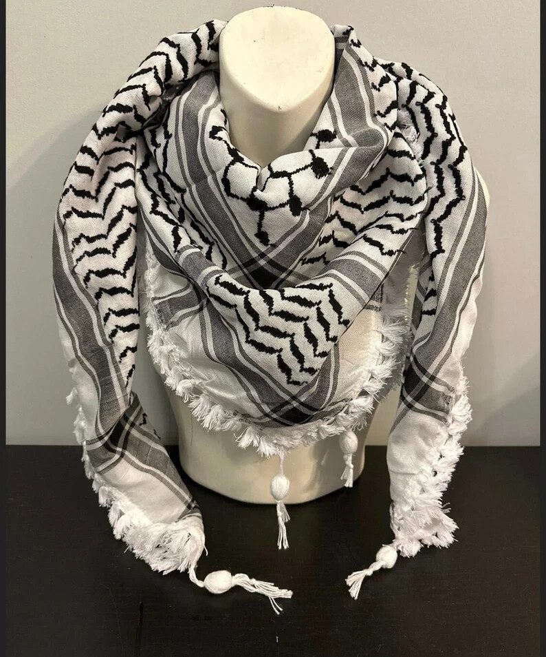 hnhesn 2 pz Sciarpa Palestina 135 x 14 cm Double Face Bandiera Palestinese Sciarpe Moda Arabo Keffiyeh Free Palestine Save Gaza Mideast per donne uomini regali, Multicolore, M